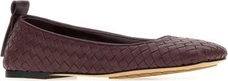 Bottega Veneta Womens Charlotte Ballerina Mahogany Lamb