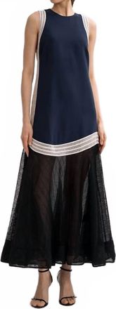 SIMKHAI Sleeveless Mesh Contrast Dress In Midnight Multi