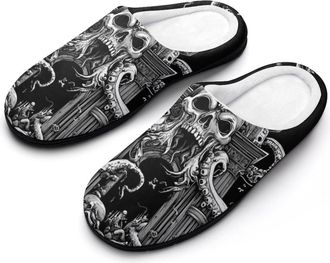 Generic Devils Gate Skulls Cotton Slippers for Women Indoor Outdoor Slipper Slip-On Memory Foam Home Shoes