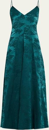 Marie Oliver Levine Sleeveless Jacquard Satin Maxi Dress