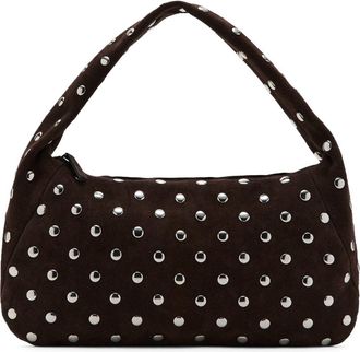 Mango Studded Suede Shoulder Bag in Chocolate at Nordstrom