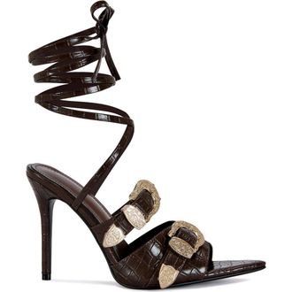 Azalea Wang Westbrook Stiletto Sandal in Chocolate at Nordstrom, Size 7.5
