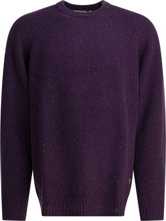 Carhartt Work in Progress Anglistic Sweater - Heren - Ronde hals truien - Paars - S - Katoen - Truien & Vesten