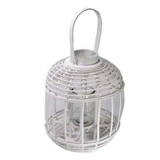 Vacchetti Linterna De Mimbre Blanca