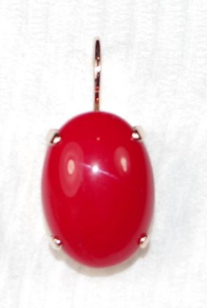 Mariana Womens Oval Stone Earrings In Red