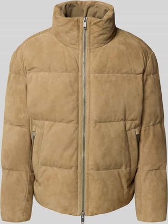 Boss Orange by Hugo Boss BOSS Orange Regular Fit Steppjacke aus echtem Lammleder Modell JOCAMP in Oliv, Größe 50