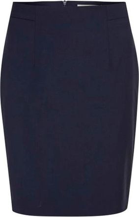 Inwear Marineblauwe Pencil Rok - Dames - Kokerrokken - Blauw - 2XL - Wol - Rokken