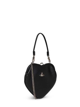 Vivienne Westwood Womens Handbag Belle Heart Frame Black Polyethylene Handbags Hand Bags