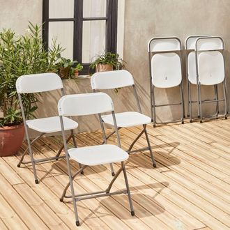 Sweeek Set Of 6 Folding Event Chairs in White