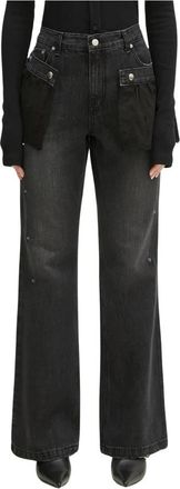 Andersson Bell Flower Lace Attached Bootcut Jeans - Dames - Bootcut Jeans - Blauw - W26 - Katoen - Jeans