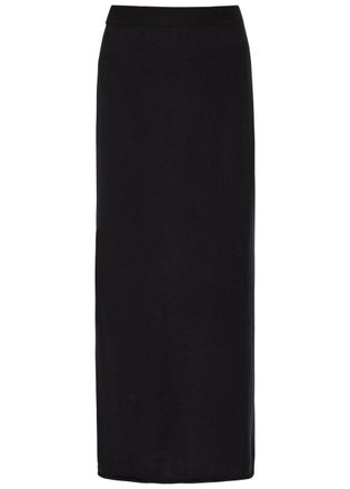 Lisa Yang Charlotta Cotton and Cashmere-blend Midi Skirt - Black - 2 (UK 12-14 / M-L)