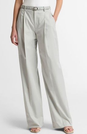 Vince Camille Belted Pleated Straight Leg Pants in Pale Tide at Nordstrom, Size 00