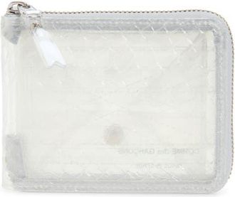 Comme Des Gar&ccedil;ons Clear Snakeskin Embossed Square Zip Around Wallet in Transparent at Nordstrom