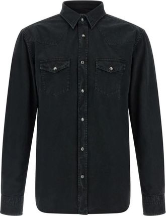 Tom Ford Western Shirt - Heren - Spijkeroverhemden - Zwart - L - Katoen - Overhemden