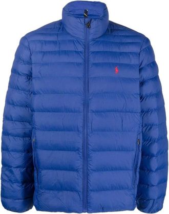 Polo Ralph Lauren Blauwe Opvouwbare Gewatteerde Pufferjas - Heren - Winterjassen - Blauw - M - Nylon - Jassen