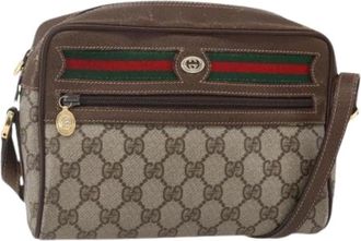 Gucci Pre-owned Vintage Canvas Cross Body Bag - Dames - Vintage Schoudertas - Beige - ONE Size - Vintage