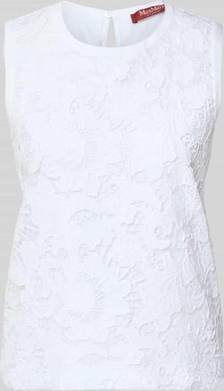 Max Mara Regular Fit Bluse mit Lochstickerei Modell STREET in Offwhite, Gr&ouml;&szlig;e 42