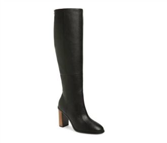 Ted Baker Womens Leather Block Heel Tall Boots In Black