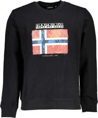 Napapijri Zwarte Katoenen Heren Trui - Heren - Sweatshirts - Zwart - S - Katoen - Hoodies & sweatvesten