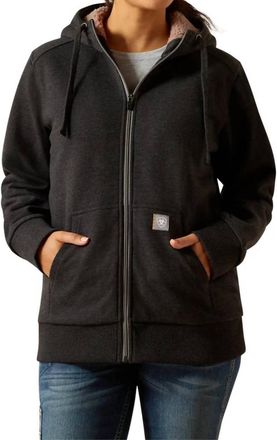 Ariat Rebar All Weather Sherpa Full Zip Hoodie In Charcoal Heather