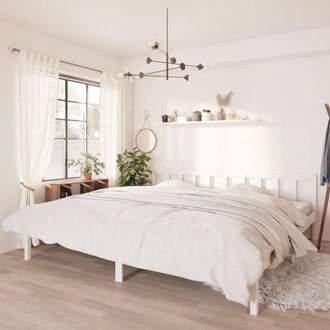 Berkfield Home Bed Frame White Solid Wood Pine 180x200 cm Super King Size