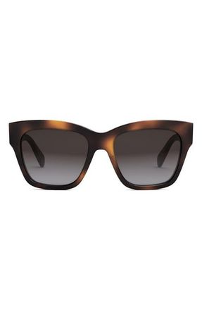 Celine Triomphe 55mm Round Sunglasses in Blonde Havana/roviex at Nordstrom