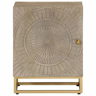 Berkfield Home Beautiful Bedside Cabinet 40x30x50 cm Solid Wood Mango & Iron in Brown | Size: 40 x 30 x 50 cm