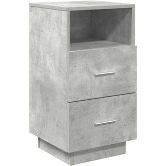 vidaXL Mesilla De Noche Con 2 Cajones Gris Cemento 36x36x68 Cm Vidaxl