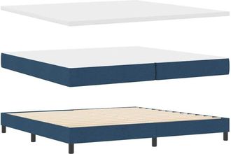 vidaXL vidaXL Box Spring Bed with Mattress in Blue, 200x200 cm, Fabric