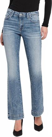 Flying Monkey Mid Rise Seamless Waistband Bootcut Jeans In Mount Bruce