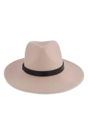 AllSaints Rivet Logo Fedora in Taupe Warm Bass at Nordstrom Rack