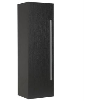 Beliani Mueble De Pared Para Ba&ntilde;o Mdf Negro 132 X 40 Cm Con 4 Estantes Mataro