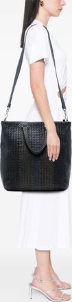 Bottega Veneta Borsa tote in nappa tricolore con design Intrecciato 2012-2025 - Nero