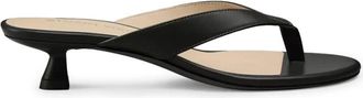 Stuart Weitzman Rio Sleek Sandal 35 - Dames - Muiltjes - Zwart - 36 EU - Leer - Schoenen