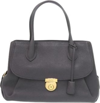 Ferragamo Pre-owned Tote bag - Dames - Vintage Handtas - Grijs - ONE Size - Leer - Vintage