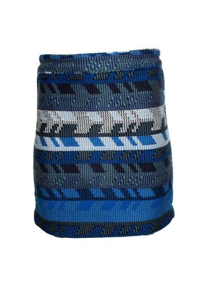 Maje blue and white Jakarto mini skirt