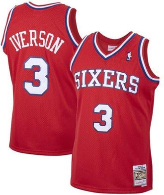 Mitchell & Ness Mens Mitchell & Ness Allen Iverson Red Philadelphia 76ers 2001/02 Hardwood Classics Swingman Jersey at Nordstrom, Size Medium