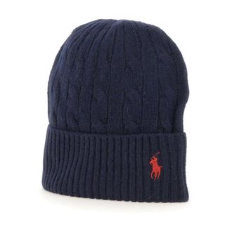 Polo Ralph Lauren Cable-Knit Beanie - Dames - Hoeden - Blauw - ONE Size - Wol - Accessoires