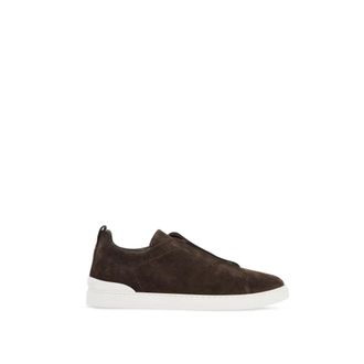 Ermenegildo Zegna Zapatillas Slip-On Triple Stitch de Ante - Shoes - Hombre - Marr&oacute;n - 41 EU