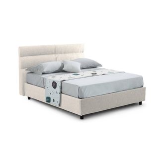Dmora Cama De Plaza Y Media Briona, Desenfundable, Con Almacenaje, Hecha En Italia, Tama&ntilde;o Del Colch&oacute;n 120x200 Cm, Beige