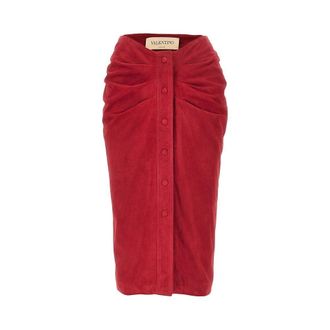 Valentino Suede leather knee-length skirt Woman 42