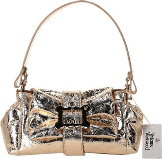 Vivienne Westwood Hazel Frame Shoulder Bag in Metallic Gold Leather