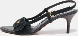 Tod's Tods Black Suede Slingback Sandals
