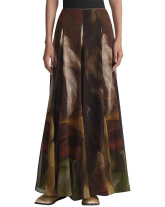 Lafayette 148 New York Floor Length Godet Silk Skirt
