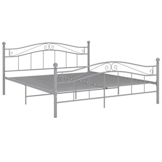 Berkfield Home Bed Frame Grey Metal 160x200 cm