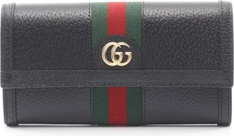 Gucci Black Leather Long Wallet (Bi-Fold) (Pre-Owned)