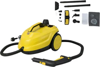 Costway Costway - Limpiador A Vapor Multiusos, M&aacute;quina De Limpieza Rodante De 2000w Con Capacidad De Agua De 1,8l Y 13 Accesorios, Limpiador De Vapor Dom&eacute;stic
