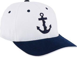NKlaus Cap Anchor White/Blue Cotton Blue Embroidered - Nautical Retro Style Hat Ocean Elegance 16077, blue, XXS-4XL