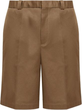 Jil Sander Shorts in cotone con pieghe - Marrone