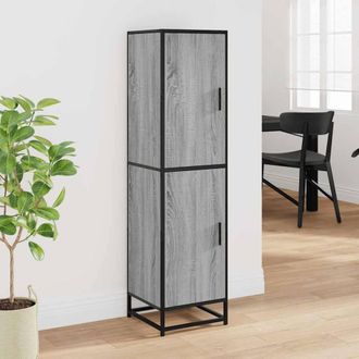 Berkfield Home Highboard Grey Sonoma 35.5x35x139 cm Engineered Wood & Metal